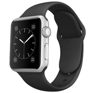 Noir - Bracelet en silicone pour Apple Watch