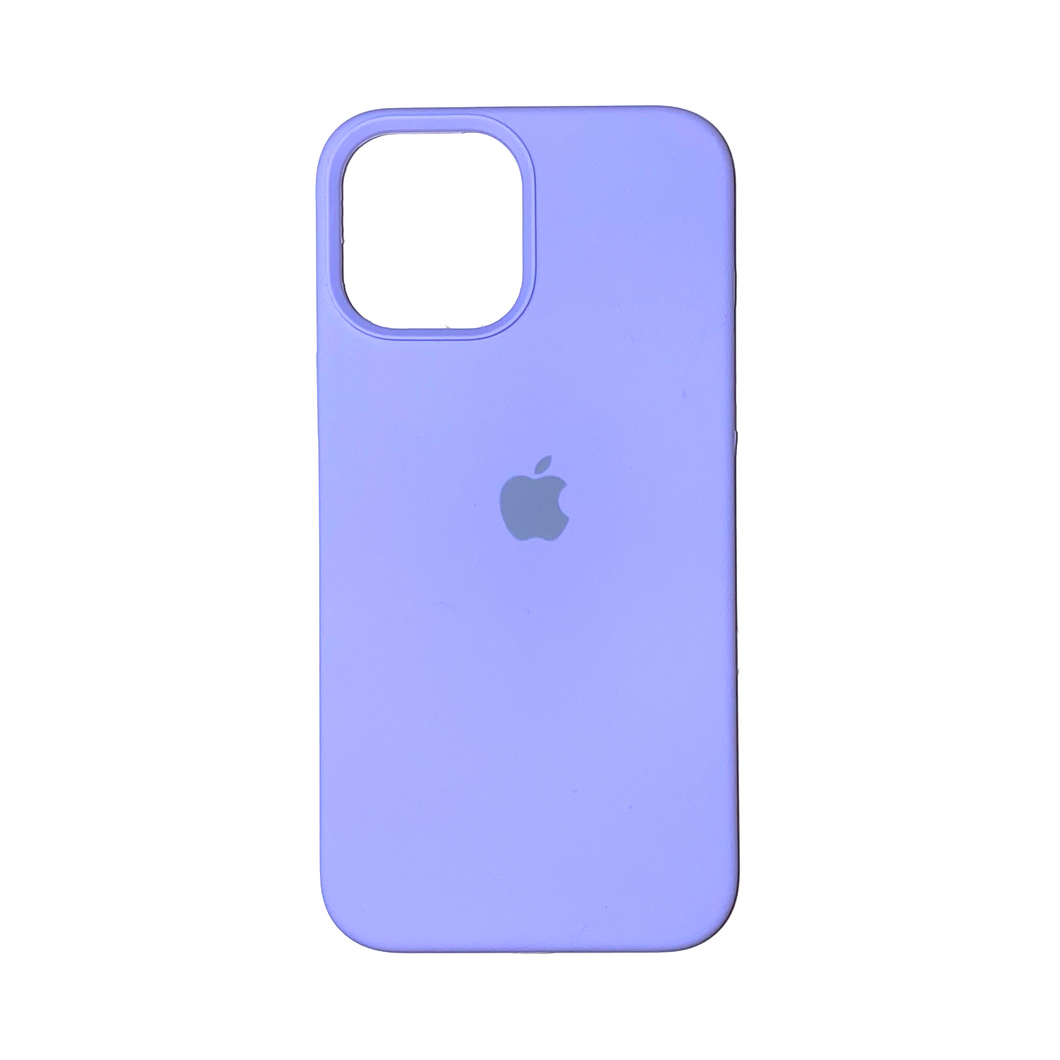 Funda iPhone 12 Pro Max silicón logo lila